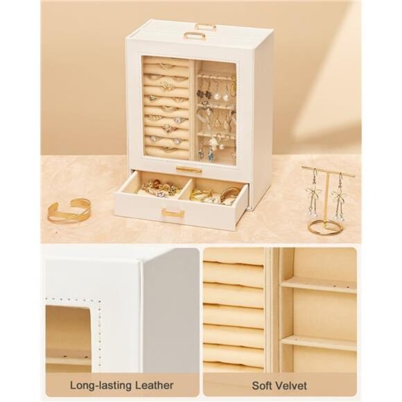 Homde Jewelry Organizer Girls Women Jewelry Box for Necklaces Rings Earrings - Picture 6 of 14